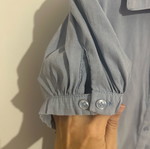 Blue shirt S/M used with soft collar and discolored armpits