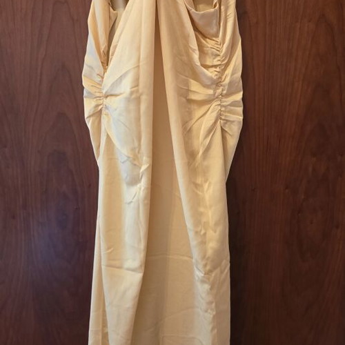 Yellow satin dress size L