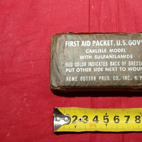 U.S Army WWII Hemostatic Bandage like new with Greek pouch