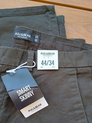 Pull & Bear Smart Skinny Chino Pants Grey Size W44 (34) New
