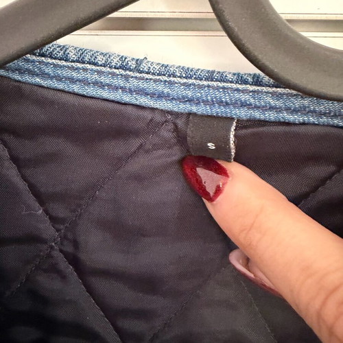 Denim quilted jacket like new, size small
