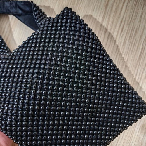 Axara Paris Beaded Mini Bag new, black, vintage style