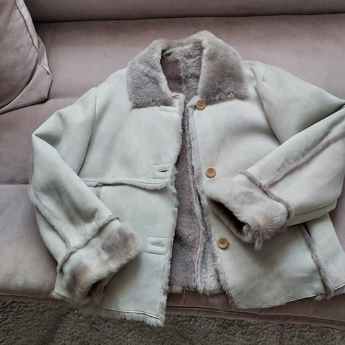 Onyx vintage real shearling jacket, size M, grey