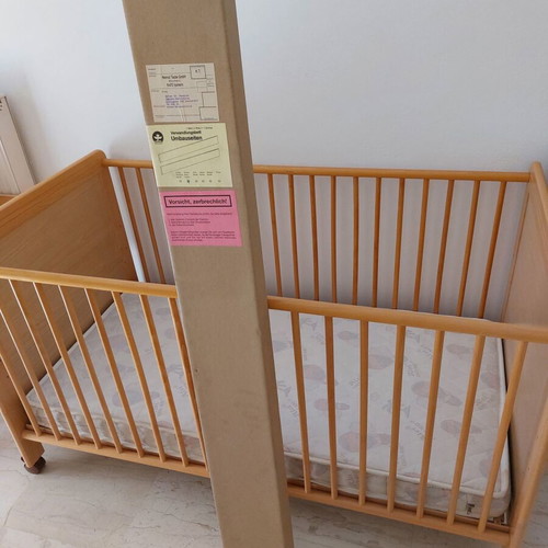 Bed, baby children's, converts to youth with orthopedic mattress Cocomat.
