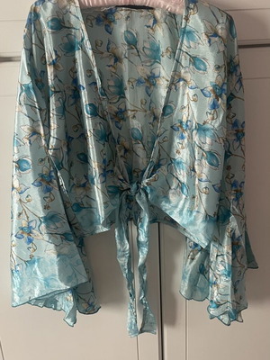 Boho shirt new, turquoise, one size, wide sleeves