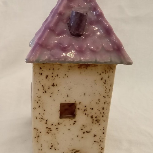 Handmade ceramic candle holder "ROZOS" used