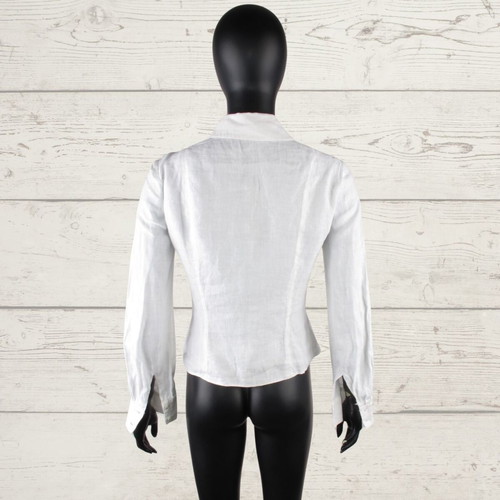 Notizie Mariella Burani women's linen shirt size M white with lace like new