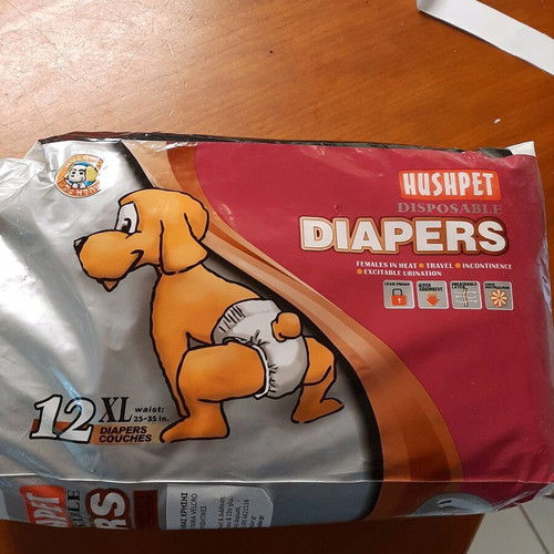 Diapers for large puppy used, pack of 12