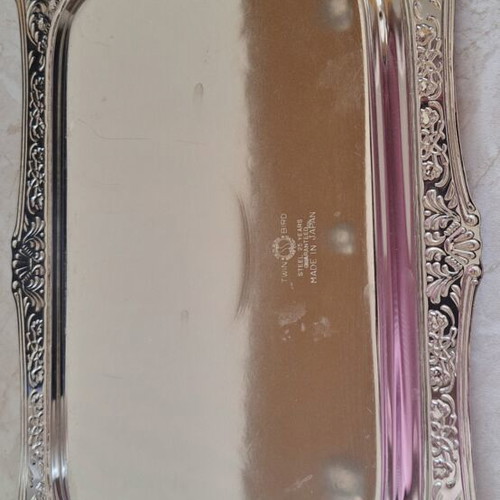 Vintage Twin Bird Serving Tray Stainless Steel 18/8 Made in Japan