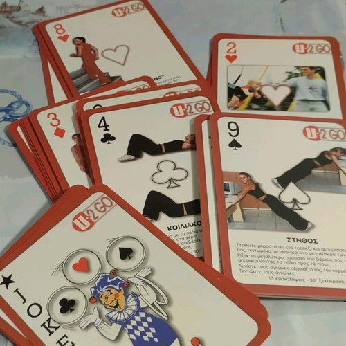 U-2 GO Exercise Playing Cards like new, oversized with exercises