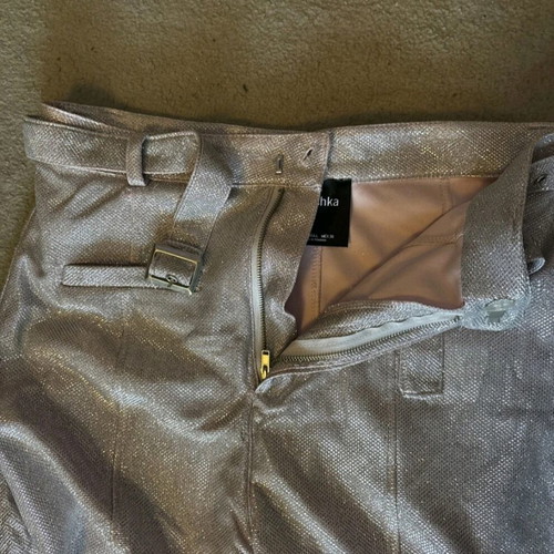 Bershka glitter pants used, gray silver, size L