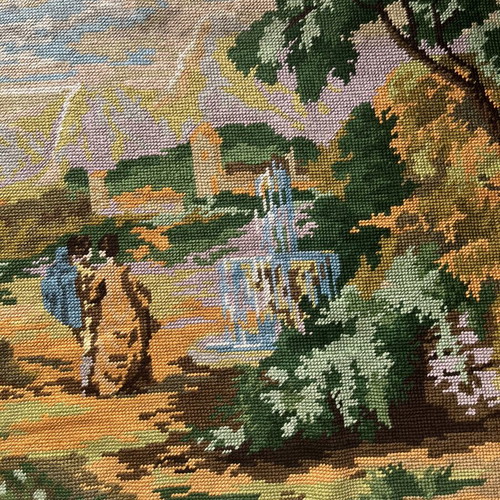 Handmade embroidered tapestry used, 1.10x0.47 m