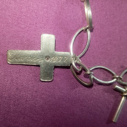 Pentastavro bracelet used, missing one cross, 925 silver
