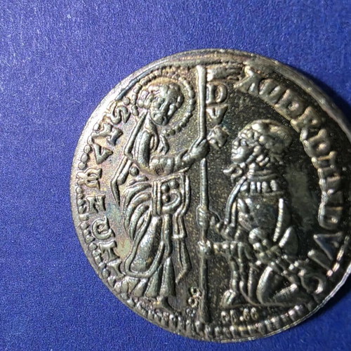 Silver Replica of Venetian Ducat Coin new, 24k gold plated