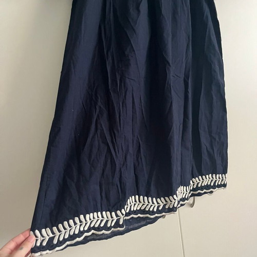 Topshop Navy Embroidered Cotton Dress like new