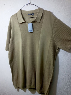 Livergy T-shirt new, 100% cotton, size XL, beige and green
