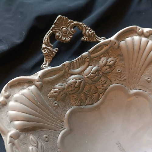 Silver-plated handmade vintage vessel like new with hallmark
