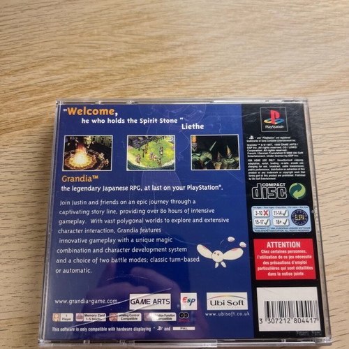 Grandia game for PlayStation 1 used, complete PAL set