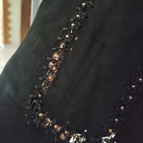 Patrizia Suzzi per Angel L vintage black leather maxi skirt with sequins used