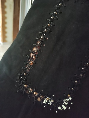 Patrizia Suzzi per Angel L vintage black leather maxi skirt with sequins used