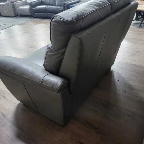 Gray leather two-seater sofa new, 100% genuine leather