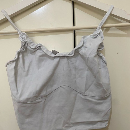 ASOS Ruffle-Trim Cropped Cami Top white, like new, XS
