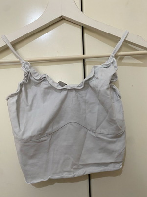 ASOS къс потник с къдри бял, като нов, XS