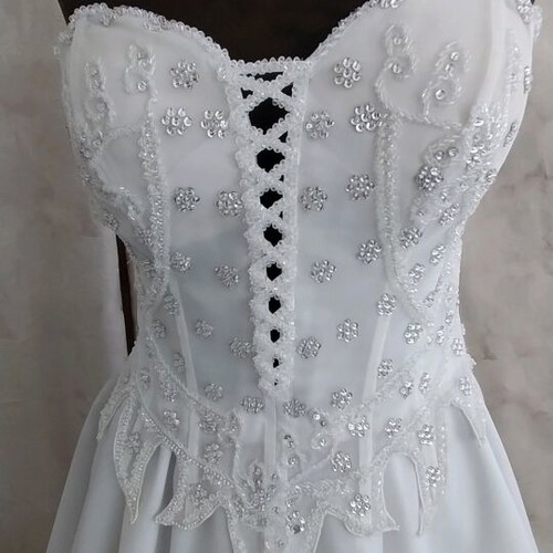 Wedding dress bodice with stones and strass new, size L