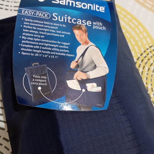 Samsonite Easy-Pack Shoulder Travel Bag Blue, New, Waterproof Nylon