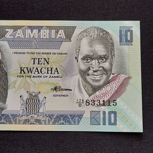 10 Kwacha banknote from Zambia new