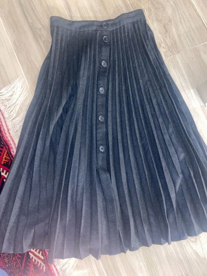 Zara midi pleated winter skirt dark gray like new Small