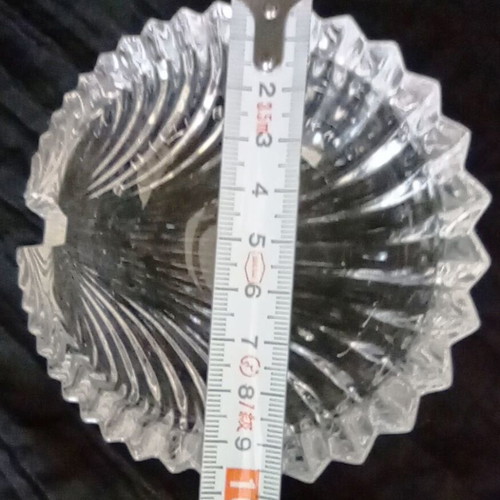 Crystal ashtray shell design like new, decorative bowl 10 cm