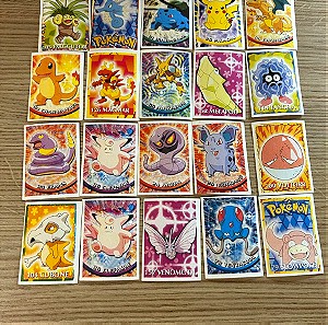 Πακέτο με 20 αυτοκόλλητα χαρτάκια Pokemon με Charizard, Pikachu και άλλα