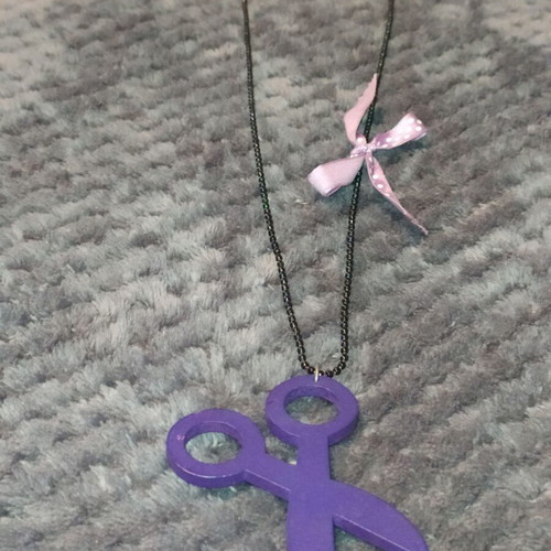 Wooden scissors necklace