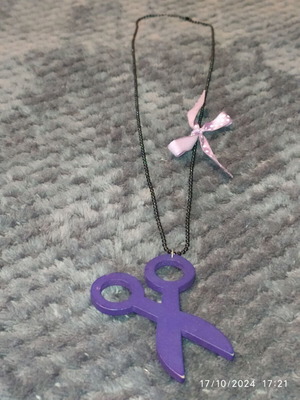 Wooden scissors necklace