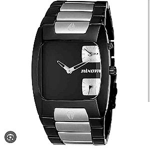 Nixon Men's A060035 Banks Two Tone Black IP Stainless Steel Black Dial Dual Time Watch