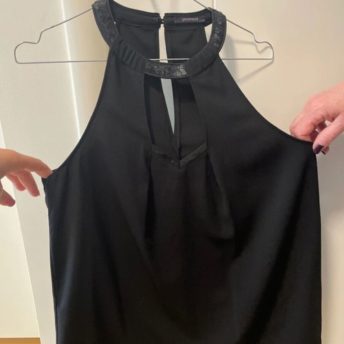 Promod halter neck tops, size M, black and bordeaux
