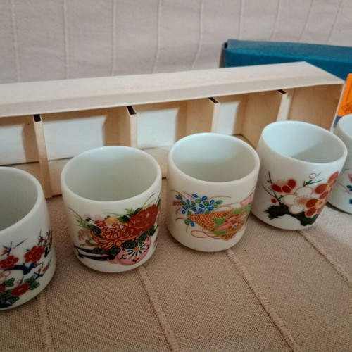 Japanese sake cups new, set of 5 pieces