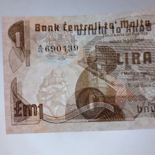 Malta 1 Lira Banknote 1979 new