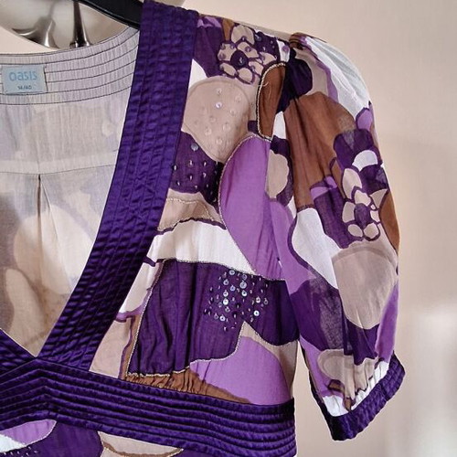 Oasis Floral Cotton Mini Dress Y2K Medium, like new