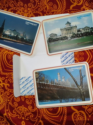 Aeroflot vintage commemorative cards set of 3 like new