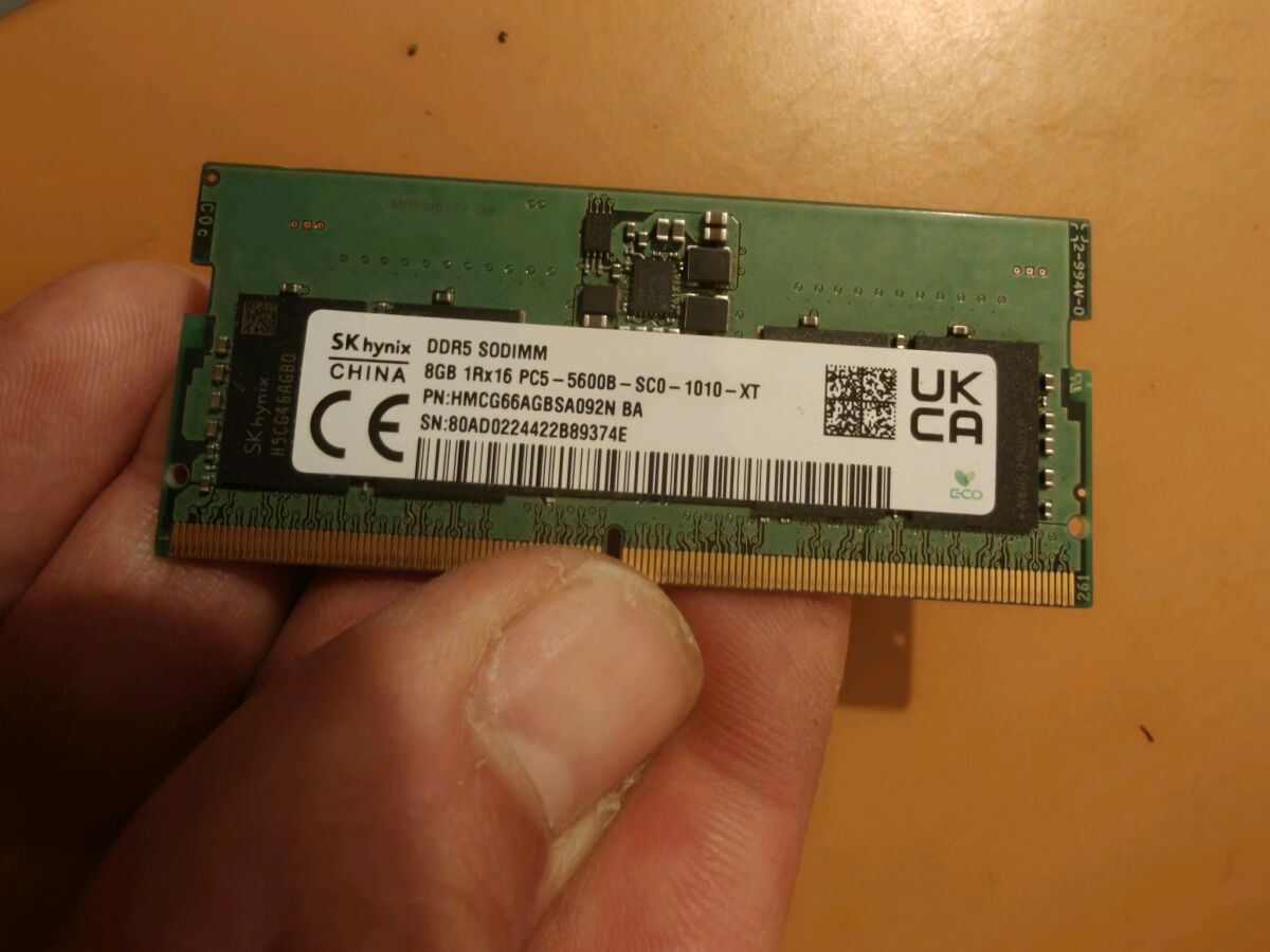 8GB DDR5 5600 MHz sodimm RAM като нов Sk… - € 50,00 - Vendora.bg