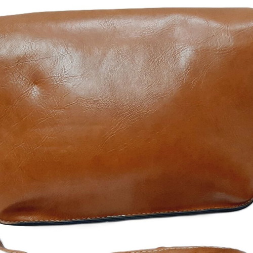 Stylish retro crossbody bag like new, soft eco leather, brown
