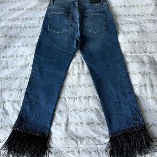 Liu Jo jeans like new with feathers and rhinestones, size S