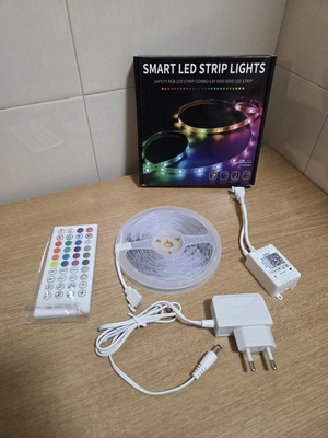 Smart LED λωρίδα RGB SMD 5050 10μ με τηλεχειριστήριο