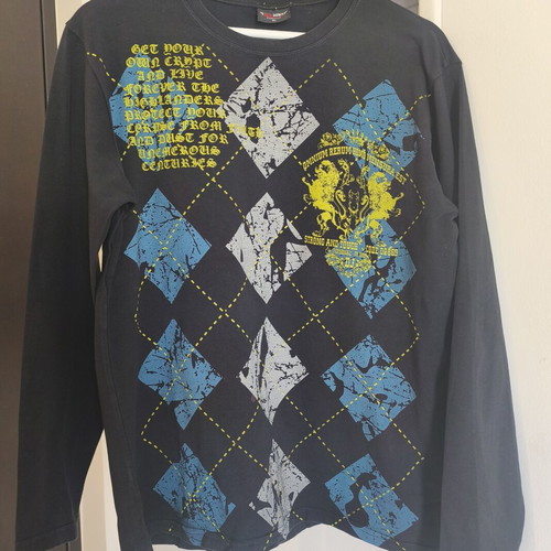 Men's long sleeve elastic black shirt XL