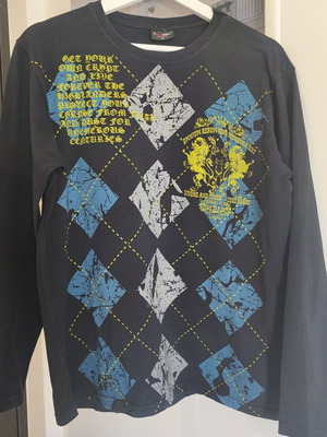 Men's long sleeve elastic black shirt XL