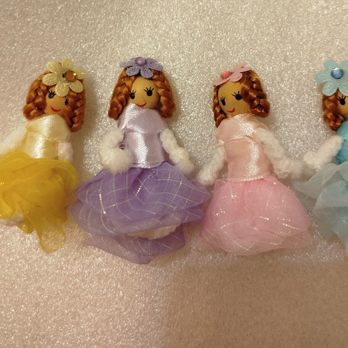 Mini handmade dolls new, set of 4 pieces
