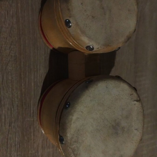 Bongos handmade used with real leather, collectible piece