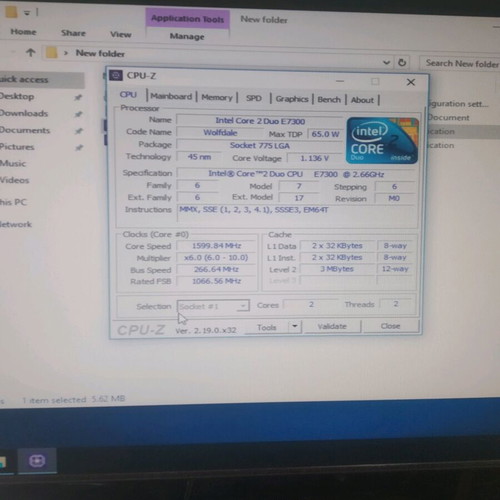 Intel Core2Duo E7300 used processor 2.66Ghz socket 775
